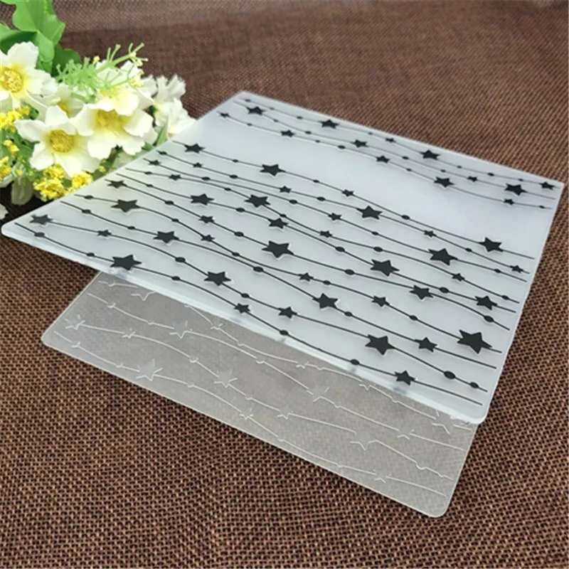 Pentagram print DIY Plastic Embossing Folders for DIY Scrapbooking Paper Craft/Card Making Decoration Supplies