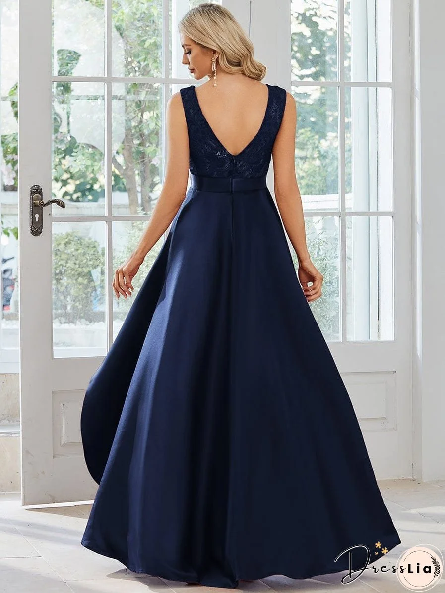 Elegant High-Low Lace Cocktail Dress