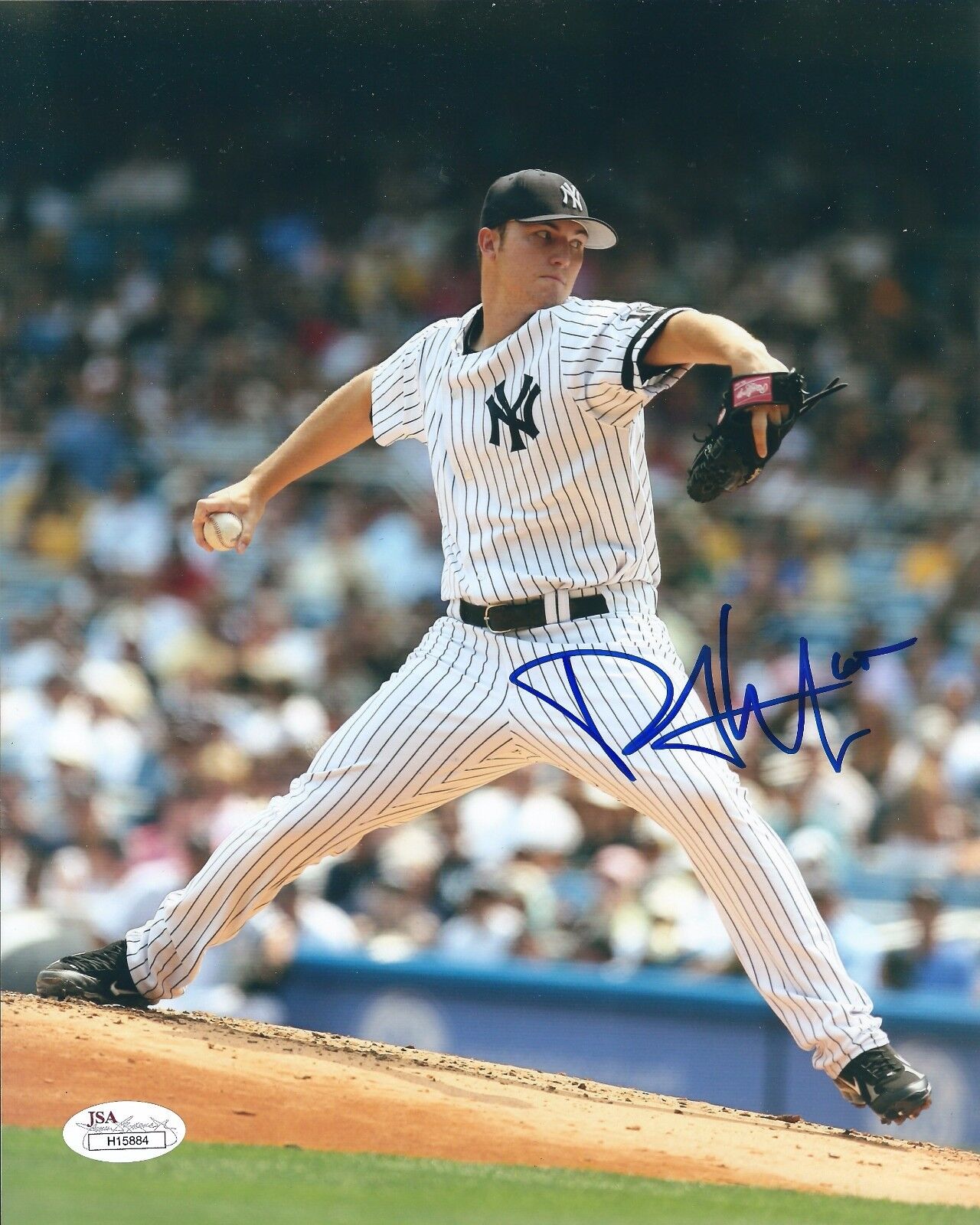 Signed 8x10 DAVID HUGHES New York Yankees Autographed Photo Poster painting - PSA/DNA COA