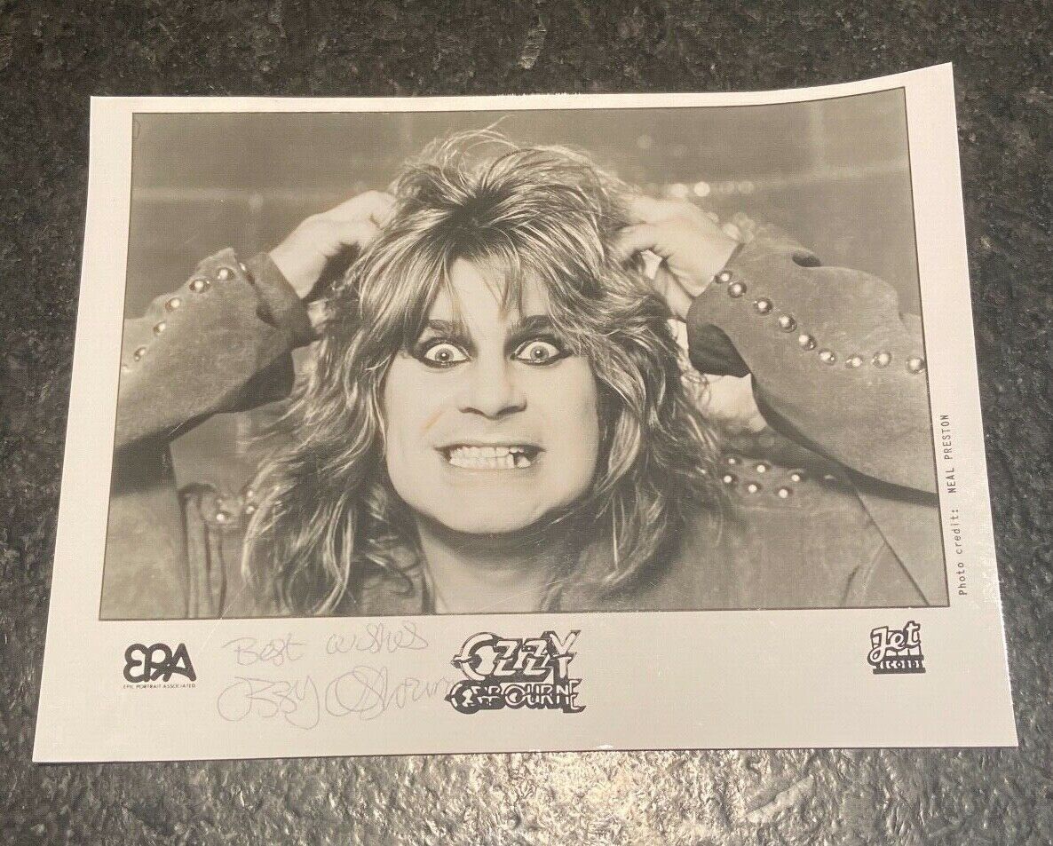 * OZZY OSBOURNE * signed vintage 8x10 * BLACK SABBATH * BLIZZARD OF OZ * COA * 1