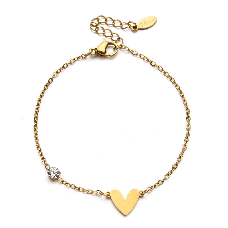 Basic Minimalist Classic Style Letter Hot Air Balloon Heart Shape 304 Stainless Steel Bracelets In Bulk