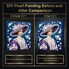 uk.everydayedeals DIY Pearl Painting With Frame - Handmade Self-Adhesive Pearls - Lady(25*25cm)