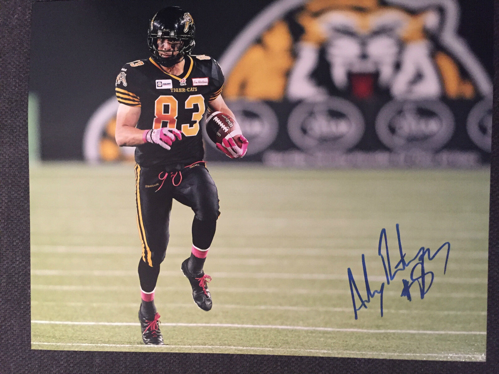 Hamilton Tiger Cats Andy Fantuz CFL Autographed Signed 11x14 Photo Poster painting COA