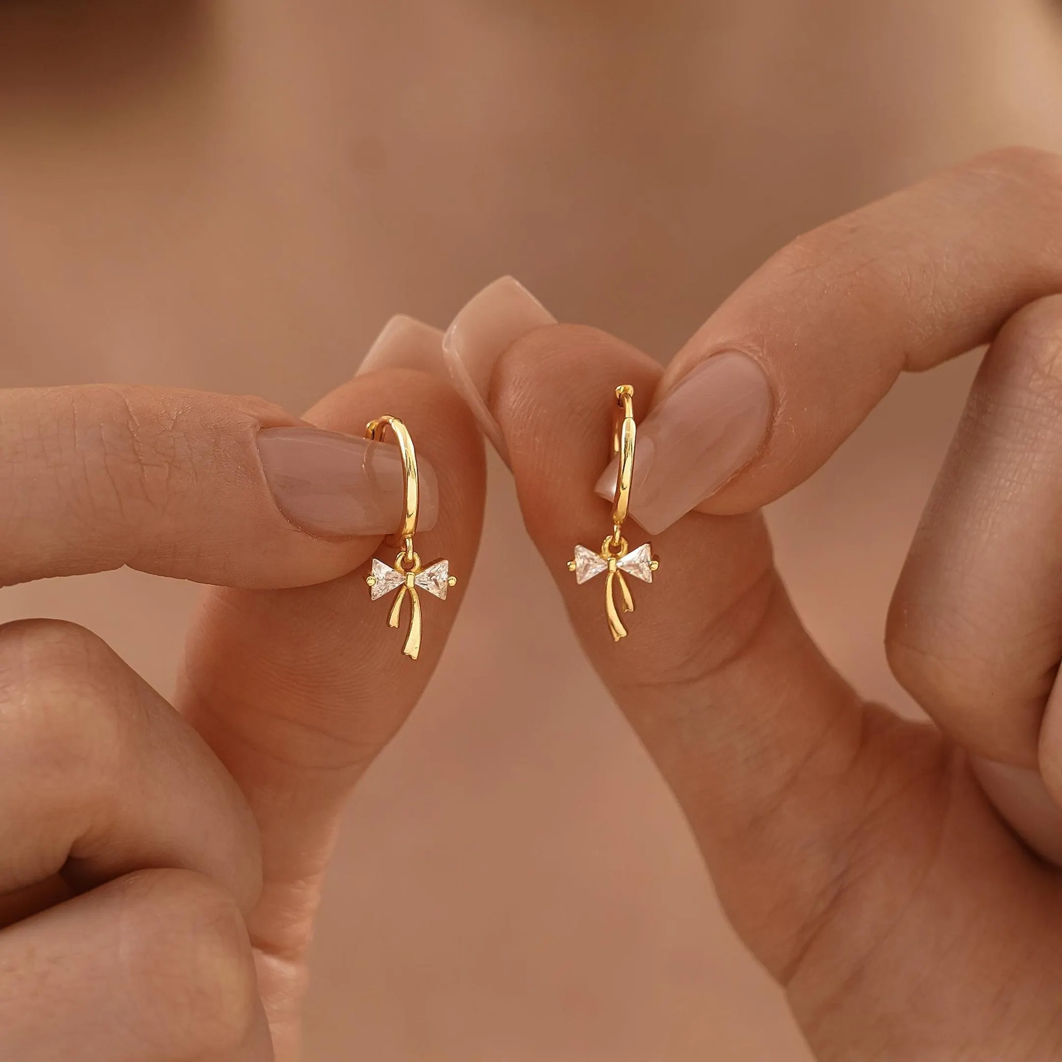 Ribbon Bow Huggie Earrings - Regal Collective