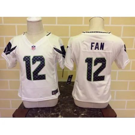Toddler  Seattle Seahawks #12 Fan White Stitched NFL Jersey