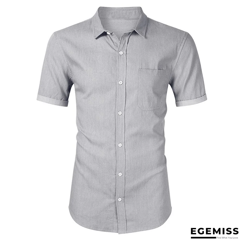 Business Men's Jeans Short Sleeve Shirt Non Iron Casual Men's Shirt | EGEMISS