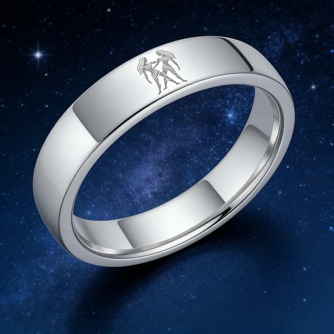 Mens Womens Flat Gemini Tungsten Carbide Rings Sliver Couple Wedding Band Top Comfort Fit 4MM 6MM 8MM