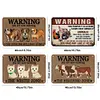 4PCS Farm Warning Signs - Vintage Metal Signs - 20*30cm/30*40cm - Warning&Farm