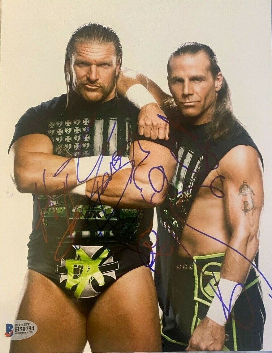 HHH Triple H Shawn Michaels signed autographed 8x10 Photo Poster painting DX COA