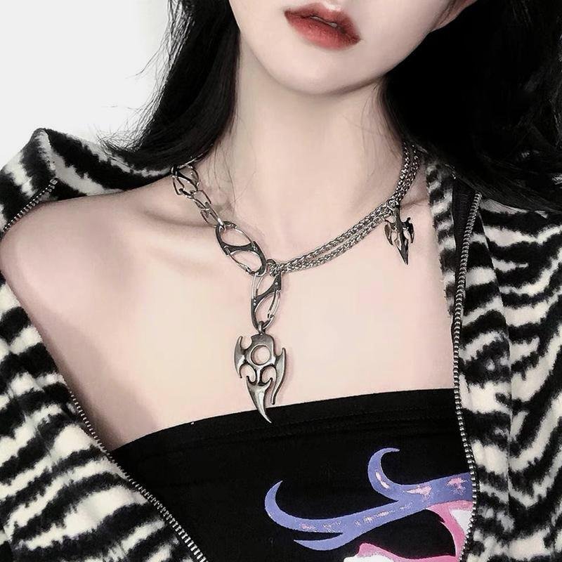 Punk Flame Hip Hop Necklace