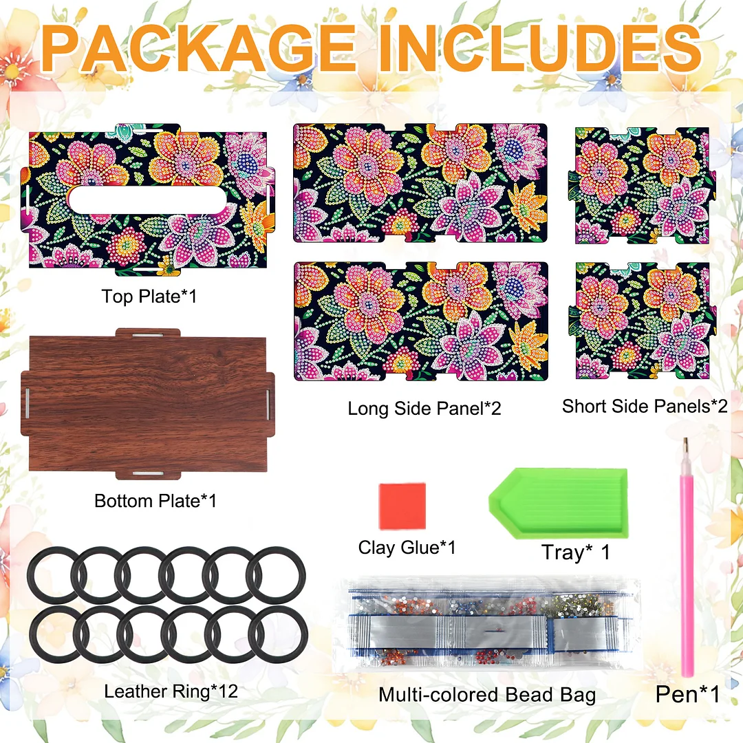 Wooden Diamond Painting Tissue Box for Home and Office Decoration (ZJH018)