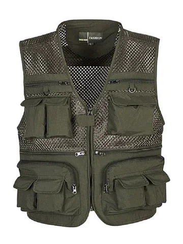 pornhint Pornhint Unloading Men's Vest Tactical Webbed Gear Coat Summer Photographer Waistcoat Tool Many Pocket Mesh Work Sleeveless Jacket Male
