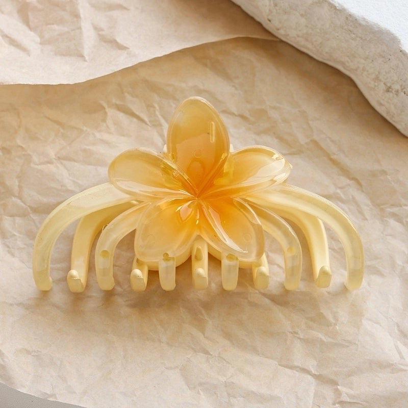 Women’s Casual Minimalist Flower Plastic Resin Stoving Varnish Hair Claws