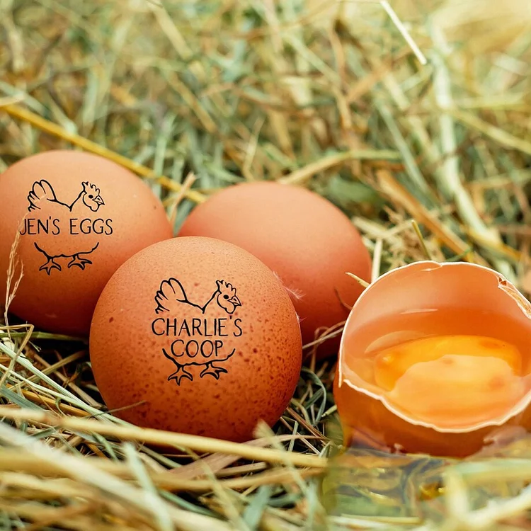 Personalized Egg Stamps Custom Egg Stamper For Chicken Coop Eggs, Family Farm Name Label, Housewarming Chicken Lover Gift, Small Mini Hen