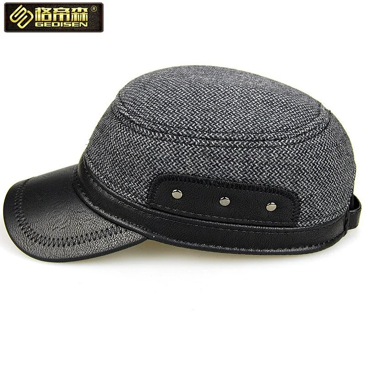 Men s Winter Warm Hat Ear Protector Hat Male Woolen Earmuffs Male Hats Baseball Cap Adjustable Earprotection Wear B-7239