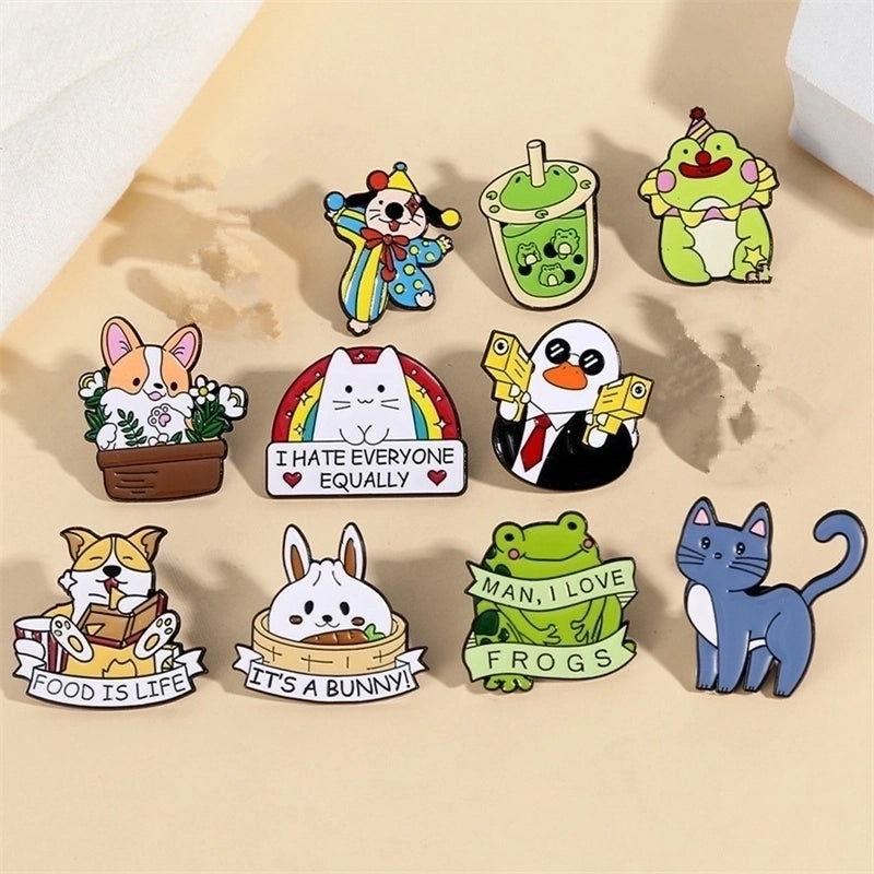 Cartoon Style Cute Animal Alloy Stoving Varnish Plating Unisex Brooches