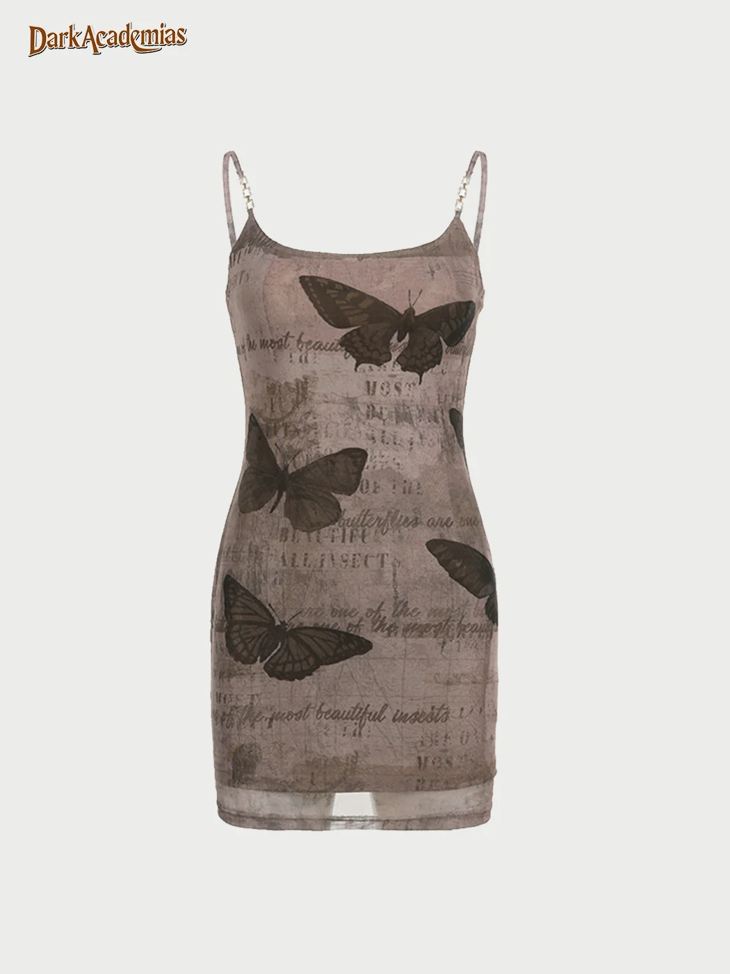 Fairycore Aesthetic Sleeveless Butterfly Printed Mini Dress / DarkAcademias /Darkacademias