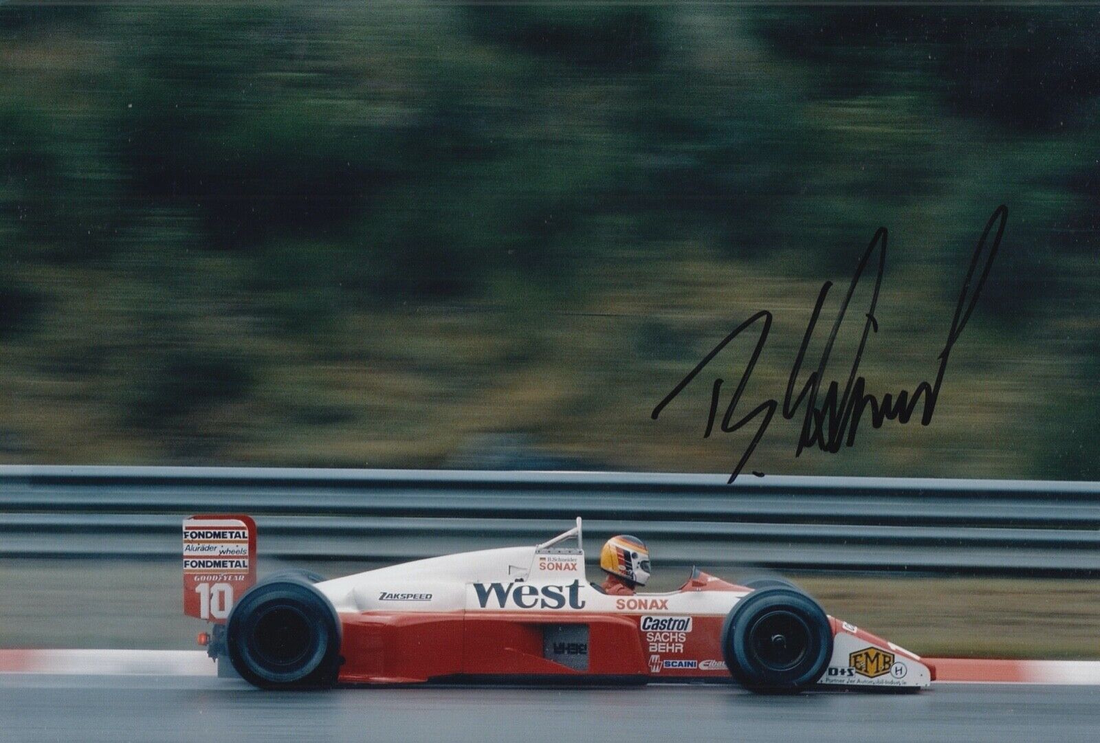 Bernd Schneider Hand Signed 12x8 Photo Poster painting F1 Autograph West Zakspeed Racing 1