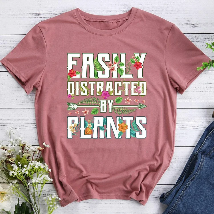 Easily distracted by plants T-shirt Tee -011186-Annaletters