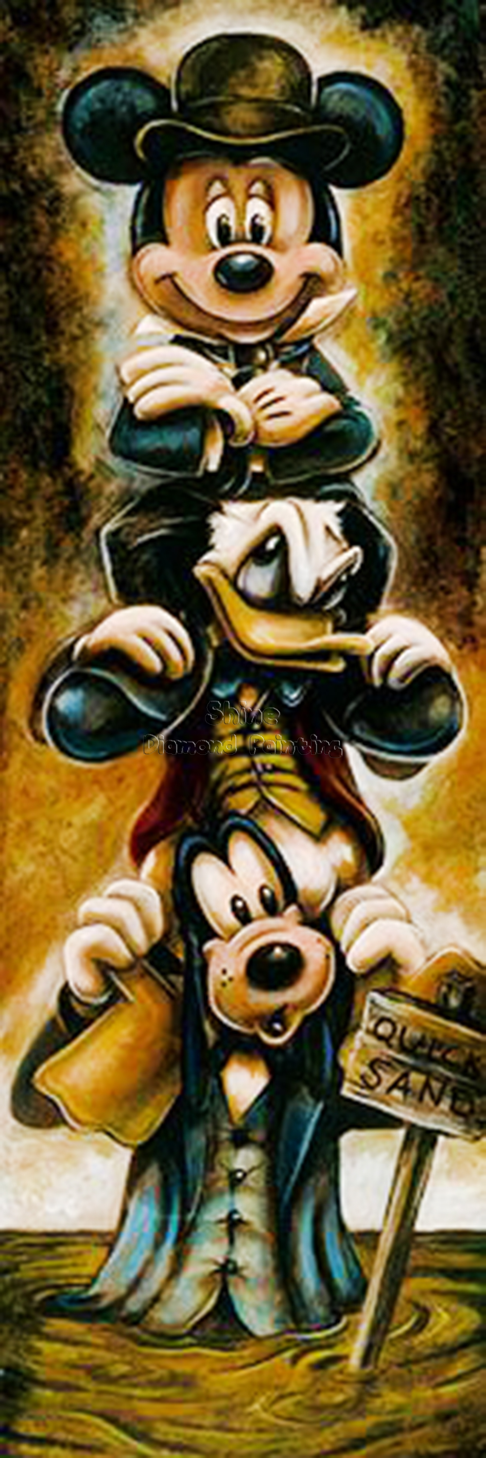 Disney Cartoon Mickey Donald Duck 30*90CM(Canvas) Full Round Drill Diamond Painting gbfke