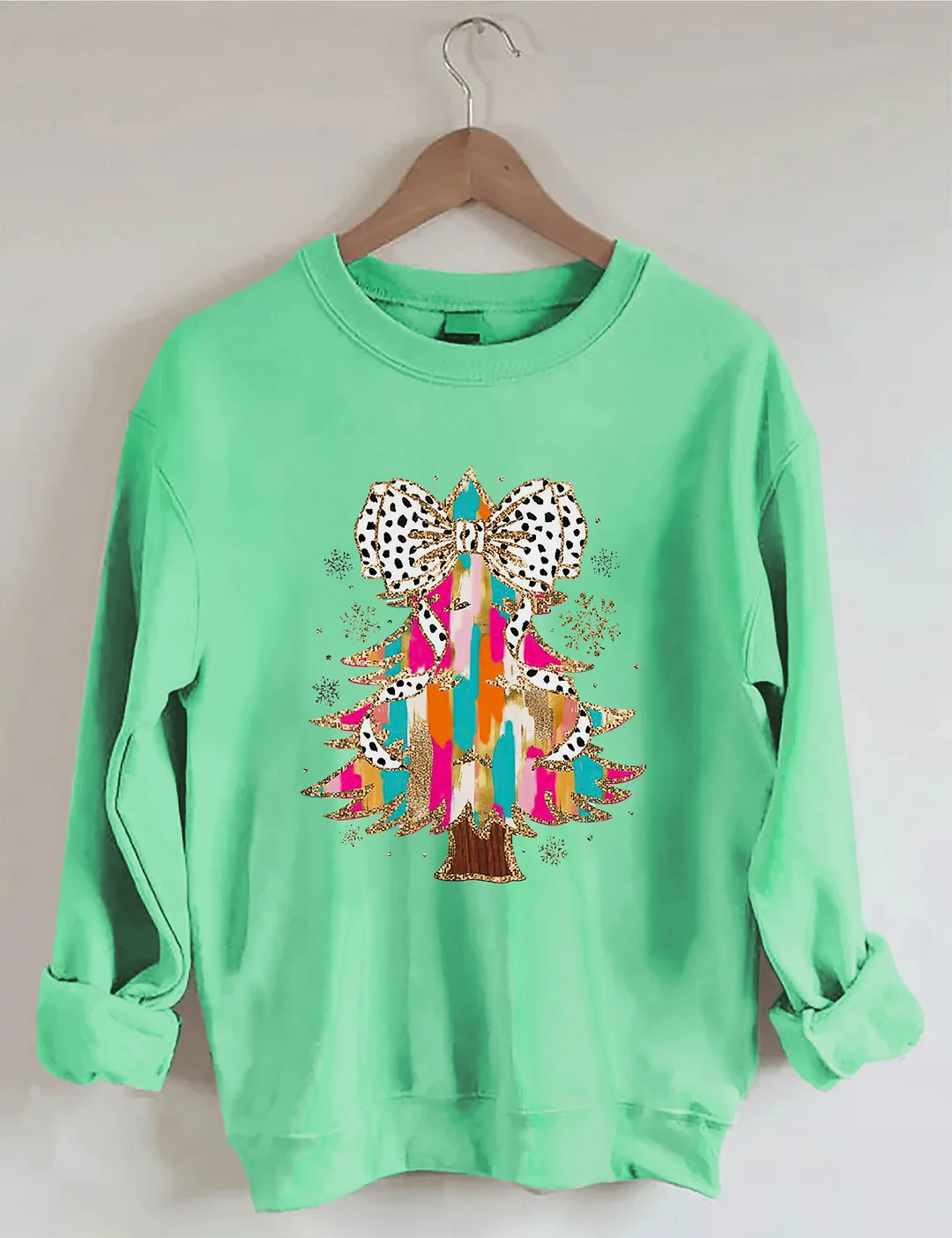 Coquette Glitter Christmas Tree Sweatshirt
