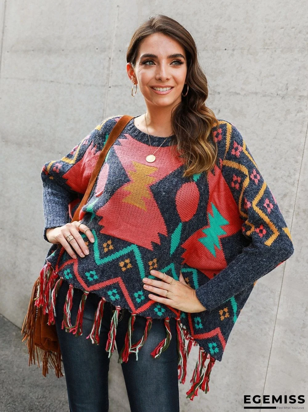 Shift Long Sleeve Tribal Boho Sweater | EGEMISS