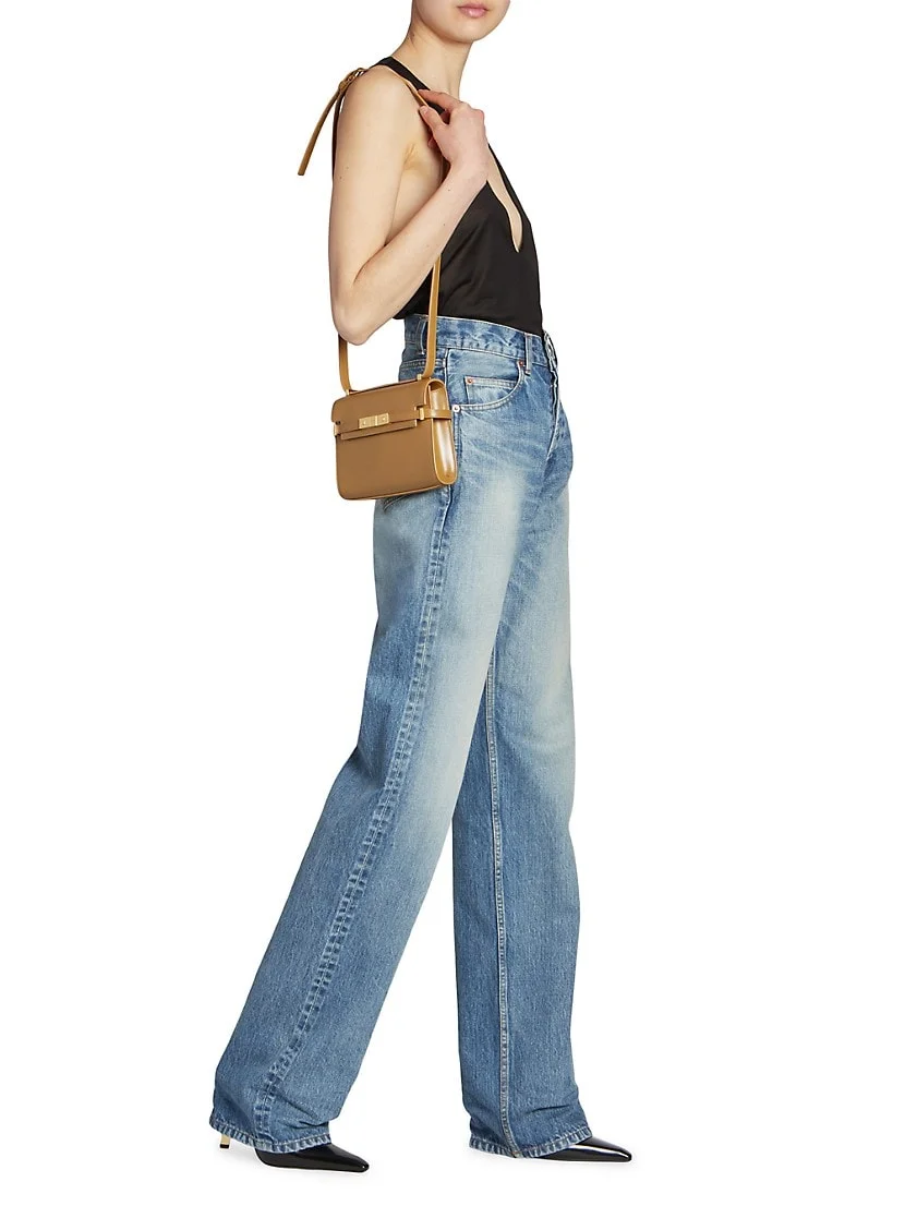 Saint Laurent Manhattan Mini Crossbody Bag In Box Leather