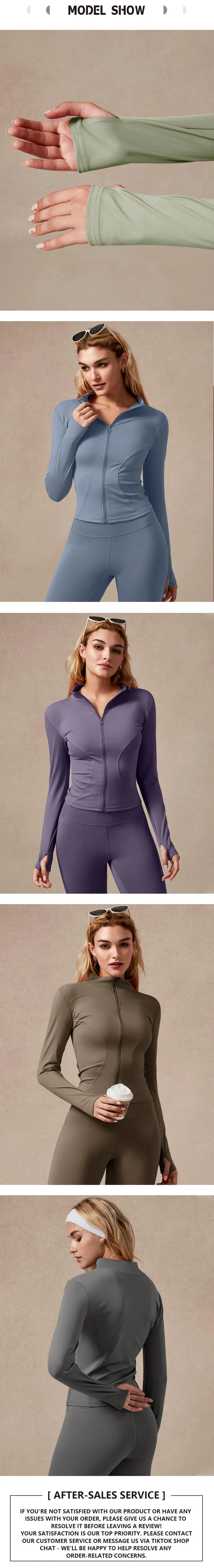 NcmRyu Women's Full Zip Long Sleeved Sports Jacket Slim Fit Quick Dry Stretch Fabric with Thumb Holes for Running Yoga Gym Workout Outfits Activewear