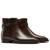 Premium Men's Black Monk Boots - Leather Sole