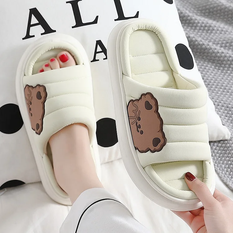 Home Summer Love Teddy Bear  Indoor Slippers - Gotamochi Kawaii Shop, Kawaii Clothes