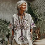 Women's Tree Of Life Floral Art Comfy Shirt - Image 4