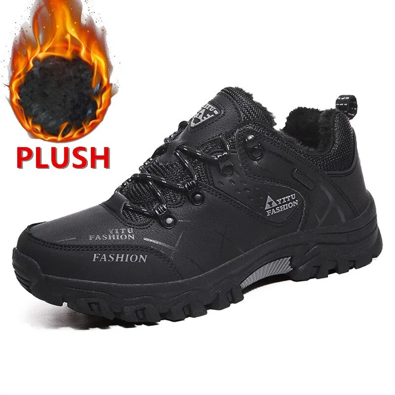 Men Boots Fashion Casual Water Proof Shoes Army Boots Men Winter Boot Black Platform Sneakers Mens Safety Shoe Warm Snow Boots
