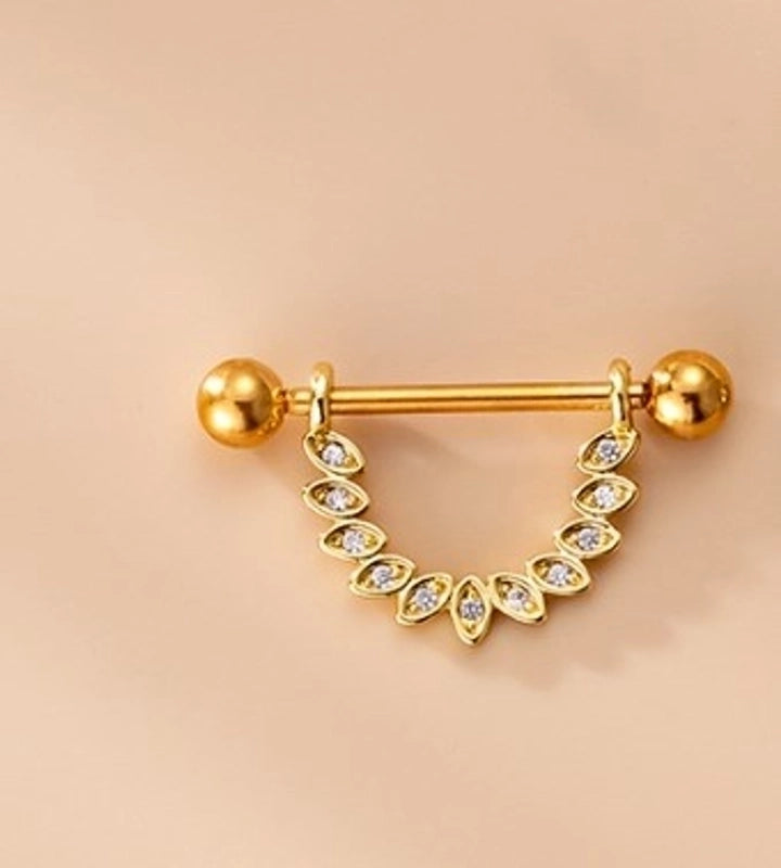 1 Piece Nipple Rings & Studs Fashion Heart Shape Wings 316L Stainless Steel  Copper Plating Zircon