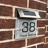 LED Solar House Number Light Digital Address Indication Doorplate Light