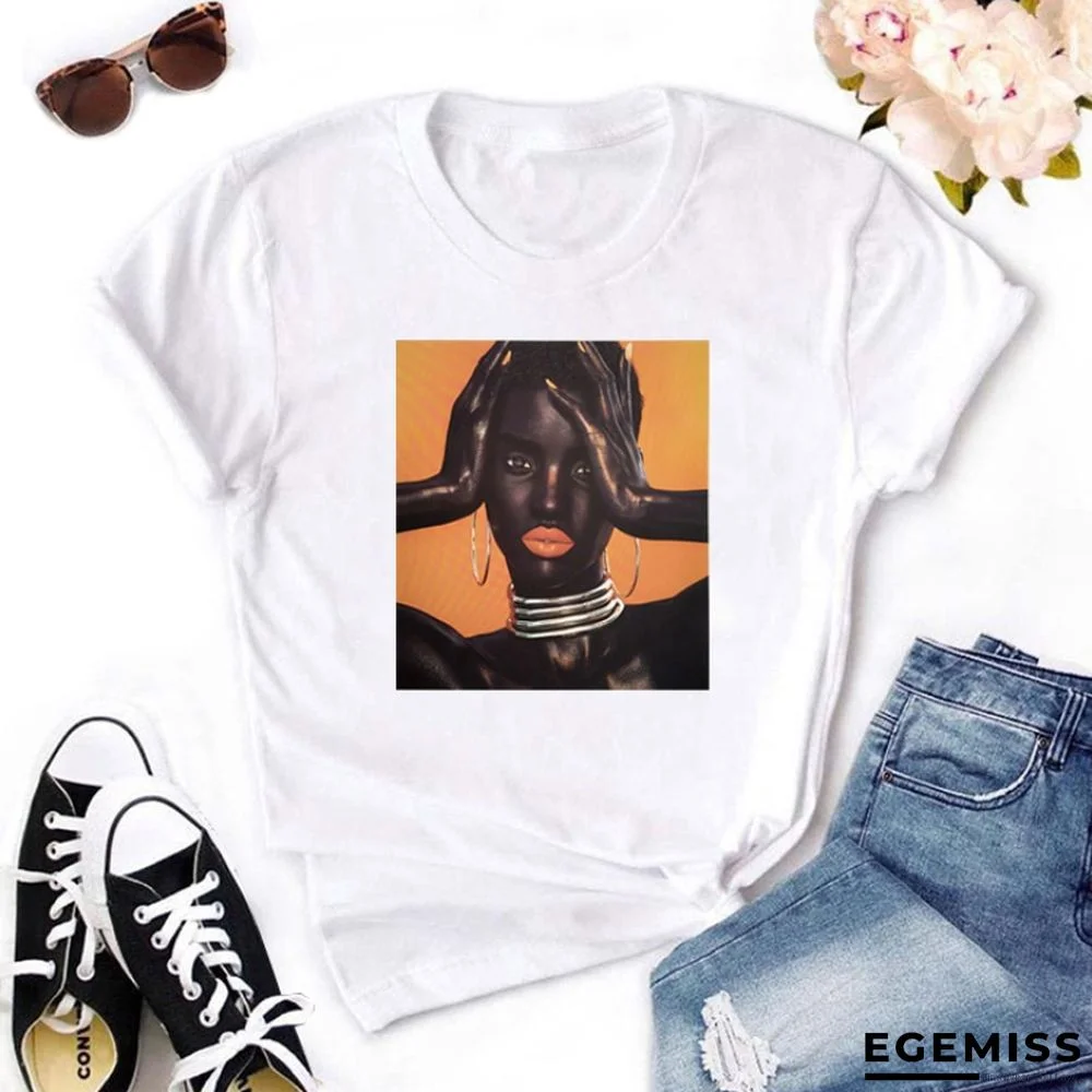 White Fashion Casual White Short Sleeve T-shirt | EGEMISS