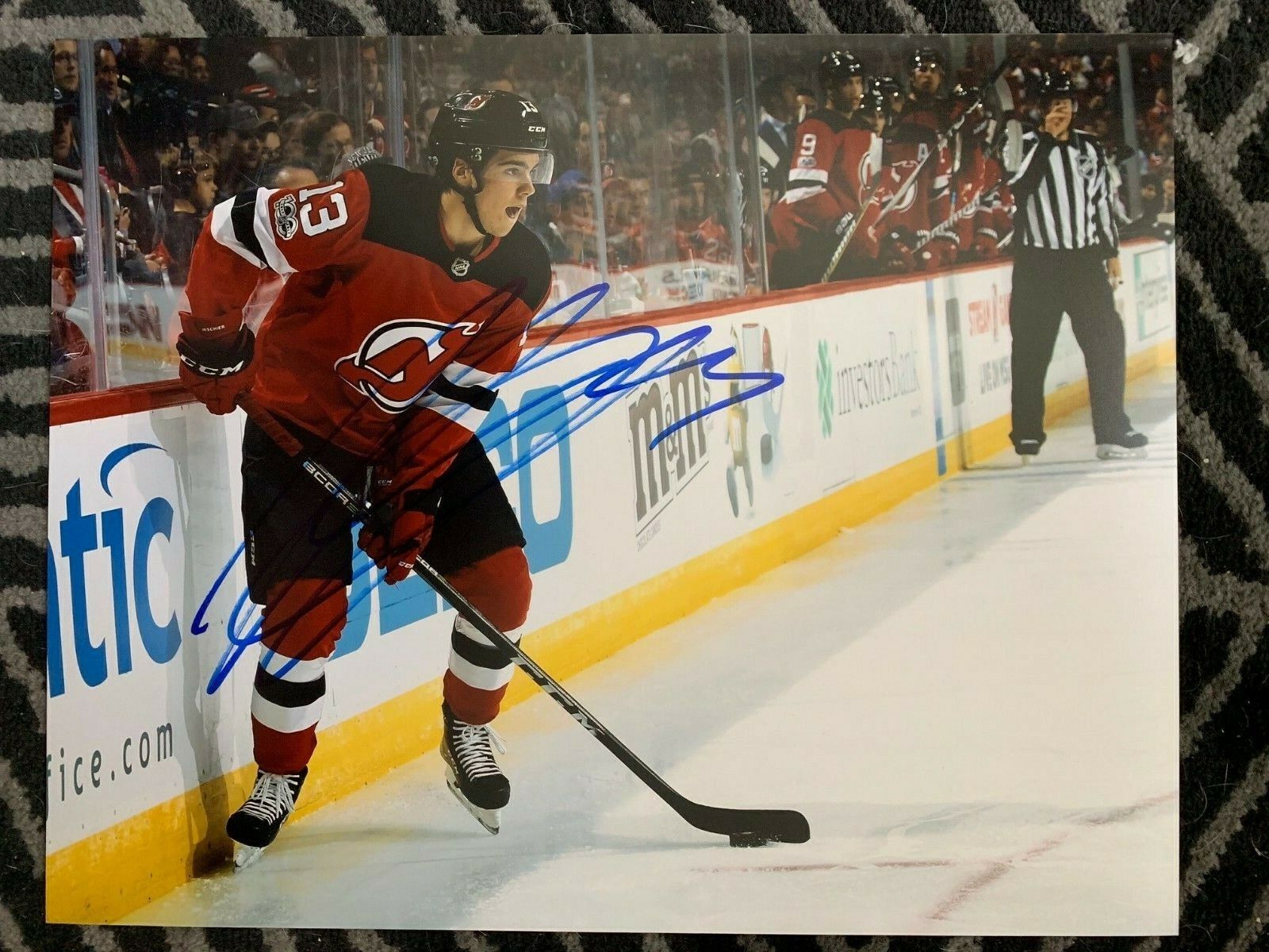 New Jersey Devils Nico Hischier Signed Autographed 11x14 Photo Poster painting COA