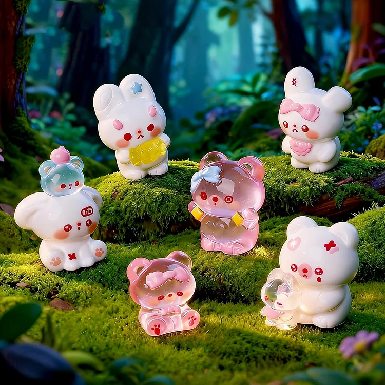 Upset Bunny & Bear Resin Charms