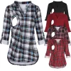 Maternity Nursing 3/4 Rolled Sleeve Tunic Blouses Breastfeeding Tops