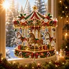 DIY Xmas Carousel Pearl Art Diamond Painting Pendant(Single-Sided)