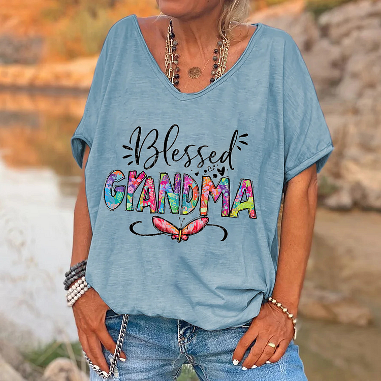 Blessed Grandma Butterfly Shirt socialshop