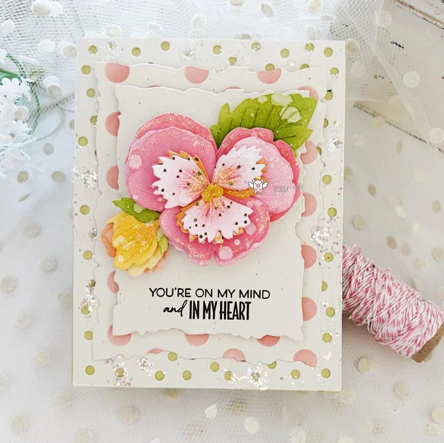 Piggy Craft metal cutting dies cut die mold Flower leaf decoration Scrapbook paper craft knife mould blade punch stencils dies