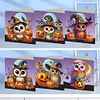 6pcs Halloween Pumpkin Owl Diamond Painting Greeting Card