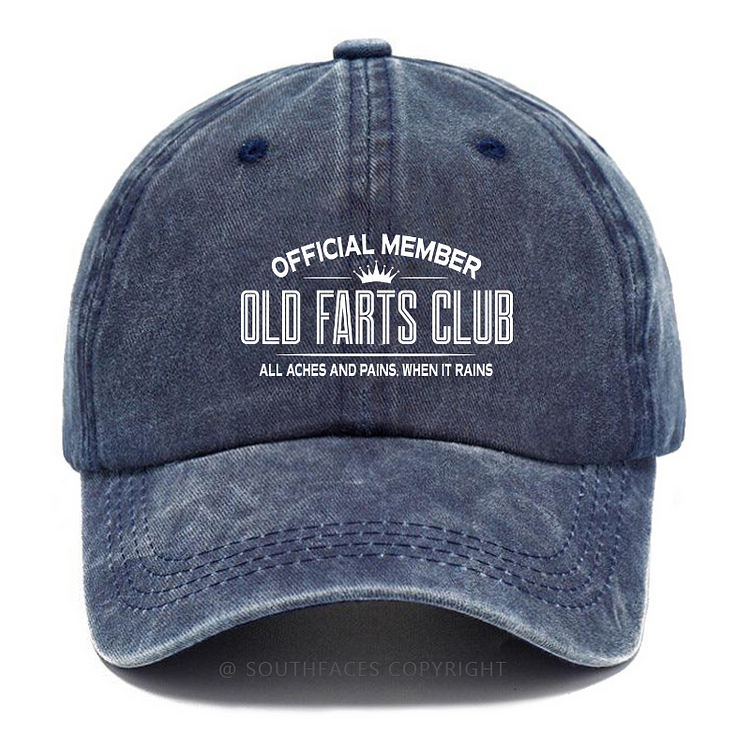 Official Member Old Farts Club All Aches And Pains. When It Rains Hat