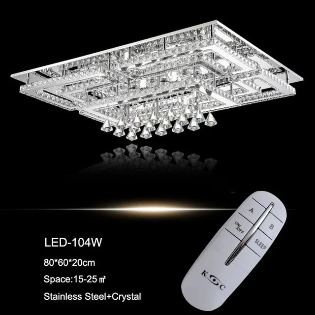 Luxury Lled Fixtures Drawing Crystal Ceiling Light Living Ceiling Lamp Modern Lighting Bedroom Led Crystal Lamp Remote Control