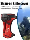 Tech Diving Leggings Knife Cover Double Pocket Diving Strap Knife Pouch (Black)