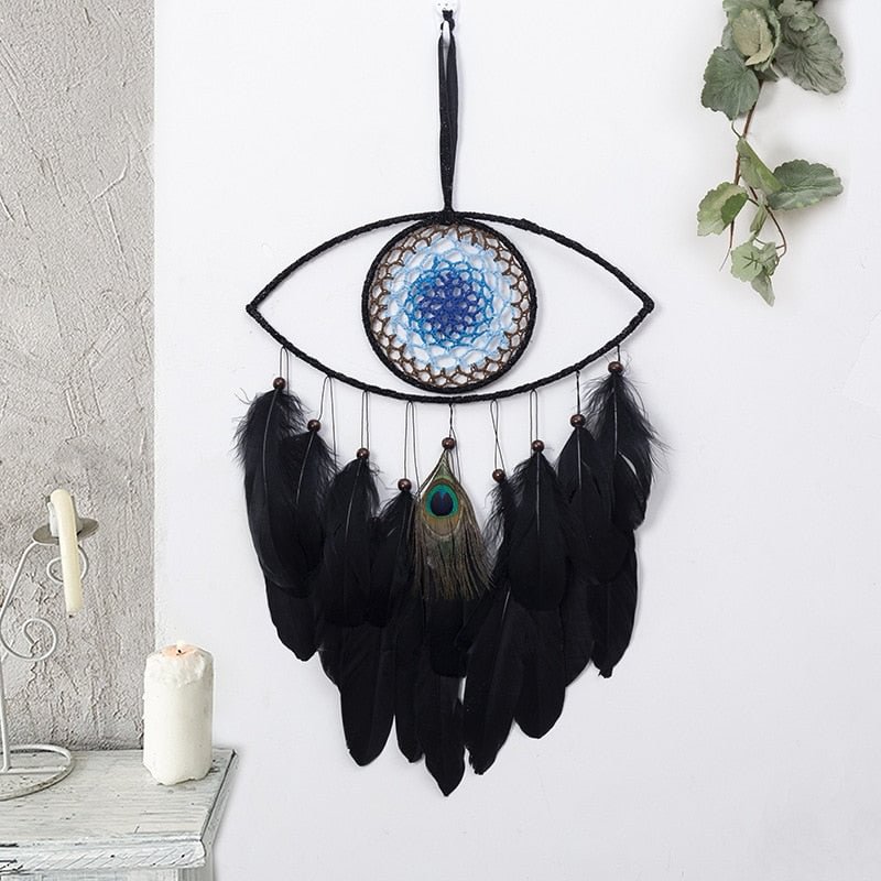 Dream Catcher Evil Eye Home Decor Christmas Decoration Black Dreamcatcher Scandinavian Decor Boho Wall Haning Ornament Gift