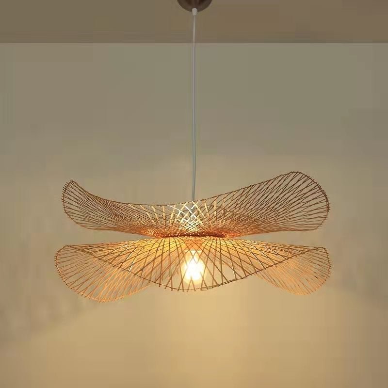 Handmade Bamboo Woven Pendant Lighting Fixture