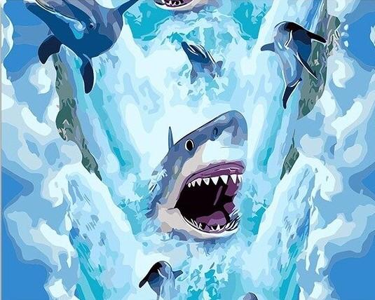 

Undersea Sharks – Paint By Numbers - 40*50CM, 501 Original