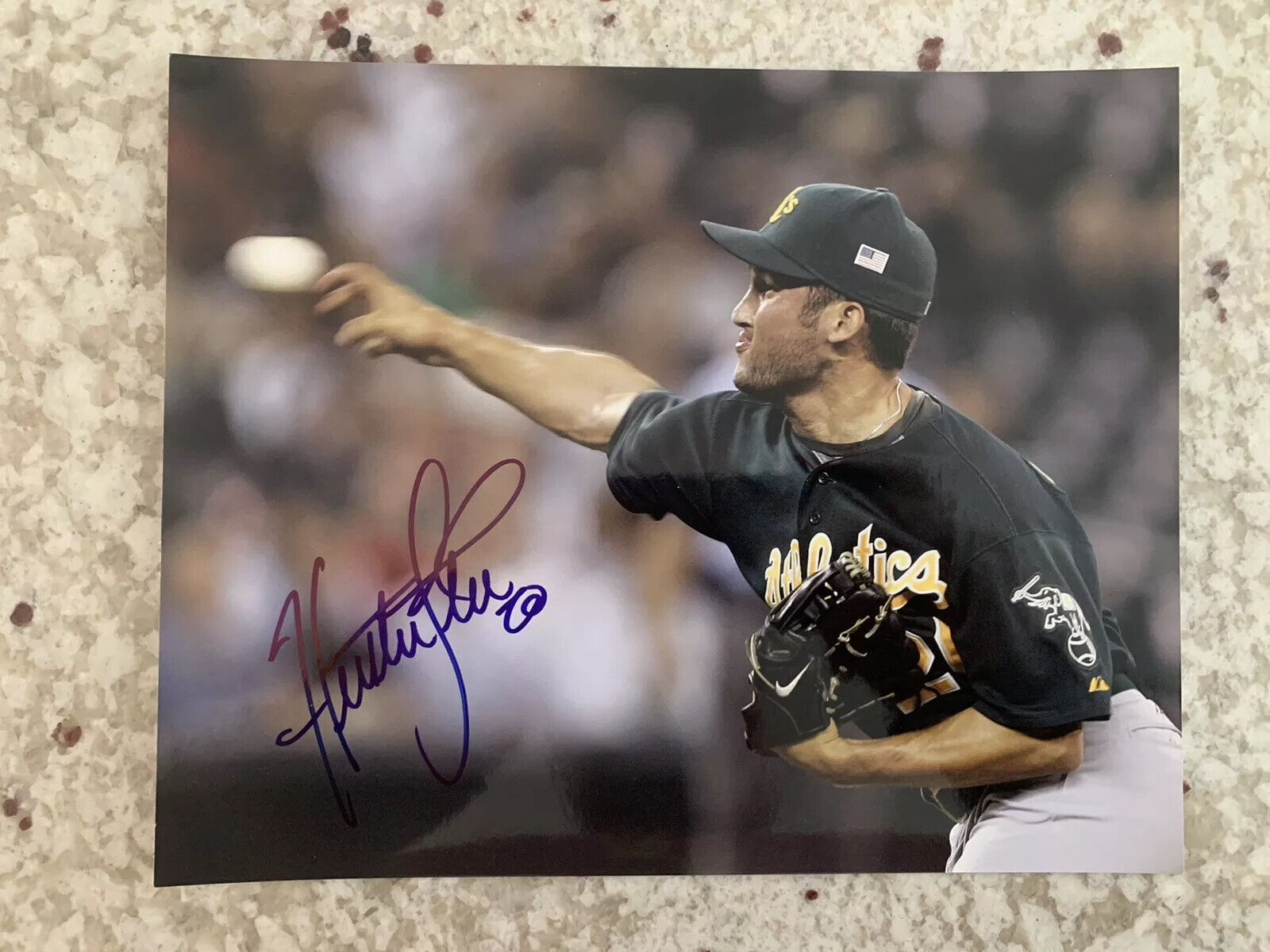 Huston Street Signed Oakland A’s 8x10 Photo Poster painting