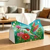 DIY Diamond Art Tissue Box Holder HumminBird PU Leather Diamond Art Desktop Organizer Resin Rhinestone Storage Organizers Gem Art Home Office Decor Craft Gift